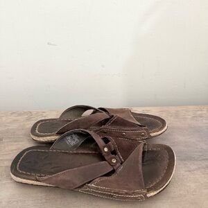 Merrell sundial leather women’s sandals slip ons brown boho summer beach neutral